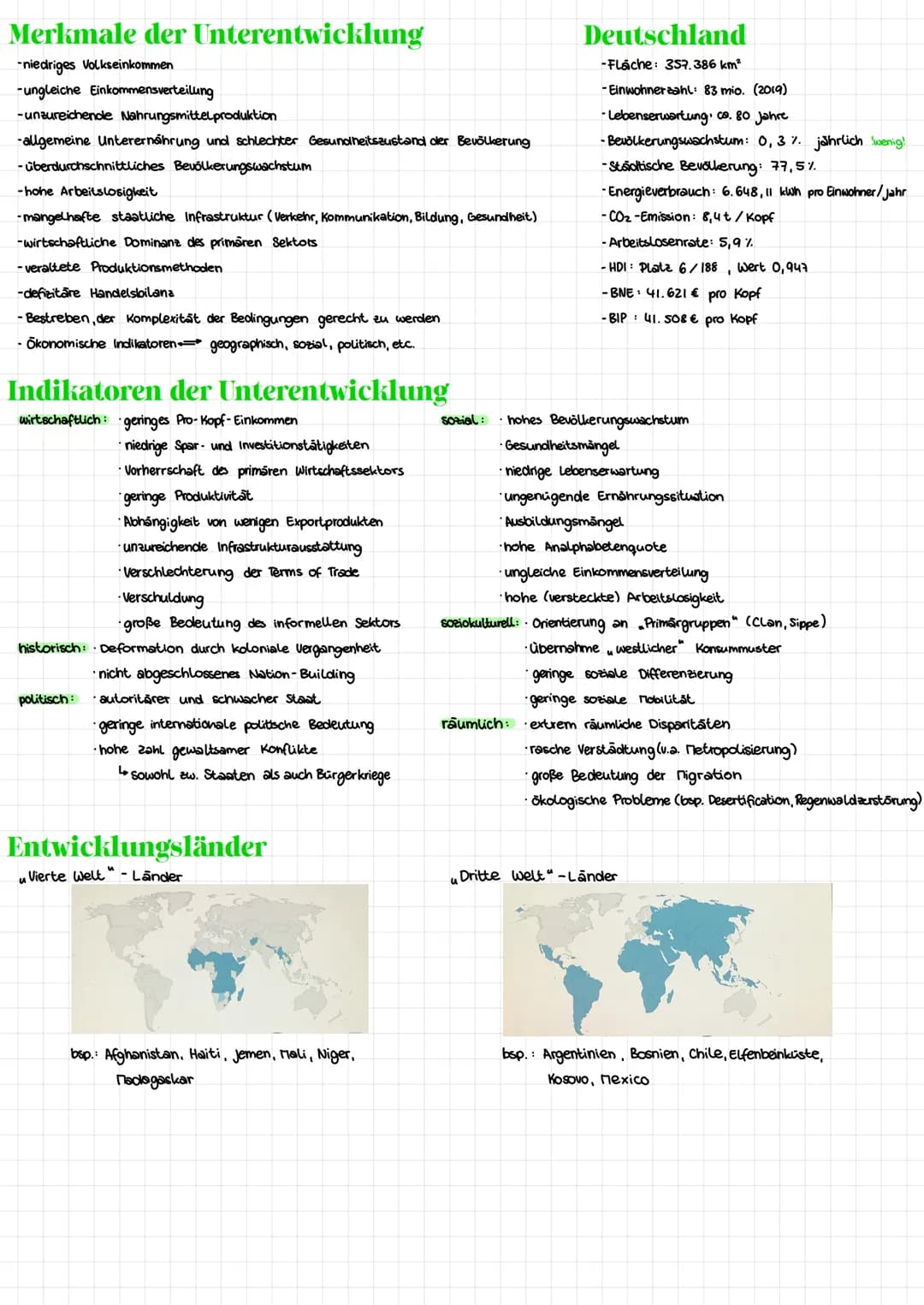 Merkmale der Unterentwicklung
-niedriges Volkseinkommen
-ungleiche Einkommensverteilung
-unzureichende Nahrungsmittelproduktion
-allgemeine 