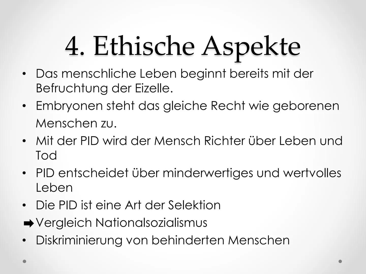 PID
Präimplantationsdiagnostik
GFS im Fach Biologie Gliederung
1. Allgemeines
2.
3. Verfahren
4. Ethische Aspekte
5. Rechtslage in Deutschla