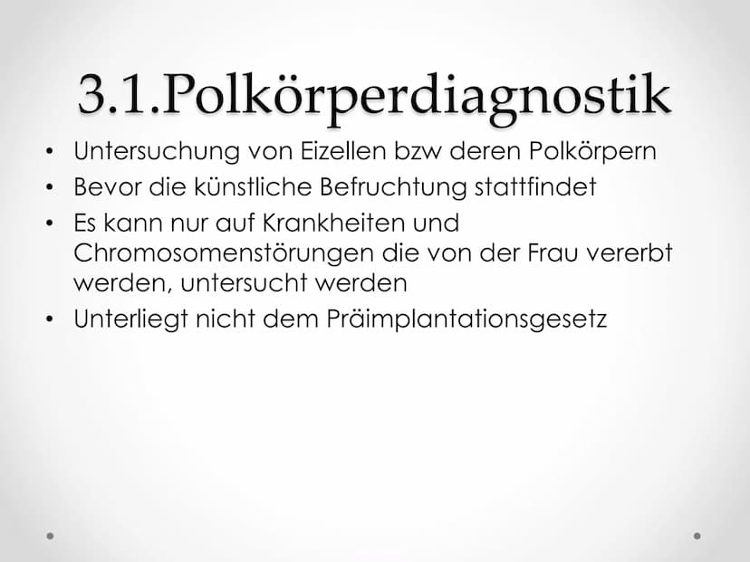 PID
Präimplantationsdiagnostik
GFS im Fach Biologie Gliederung
1. Allgemeines
2.
3. Verfahren
4. Ethische Aspekte
5. Rechtslage in Deutschla