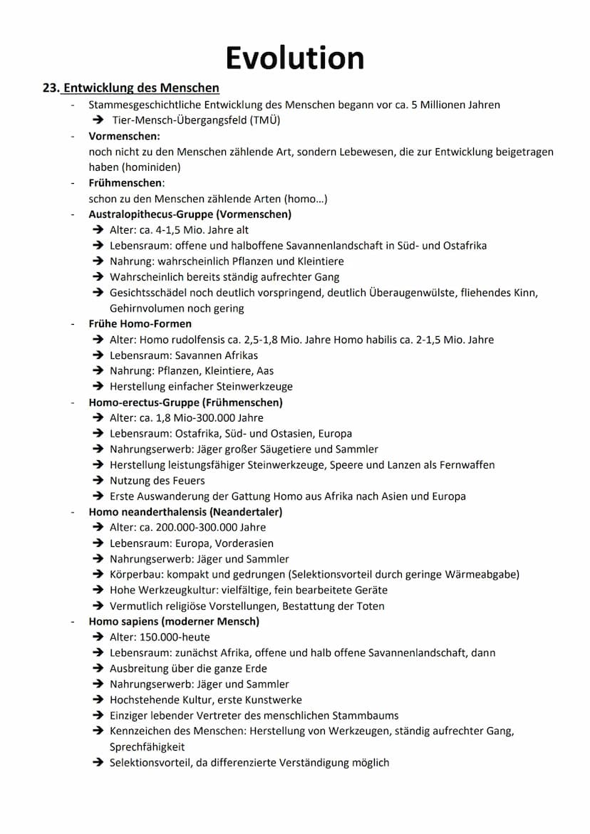 1. Charles Darwin - Evolutionstheorie
Moderne Evolutionstheorie/synthetische
,,struggle for life"
-
Evolution
2. Jean Baptiste de Lamarck
→ 