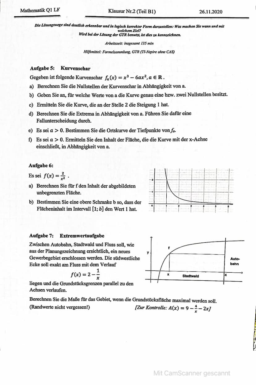 Klausur Nr.2 (Teil A)
Die Lösungen sind deutlich erkennbar und in logisch korrekter Form darzustellen: Was machen Sie wann und mit
welchem Z