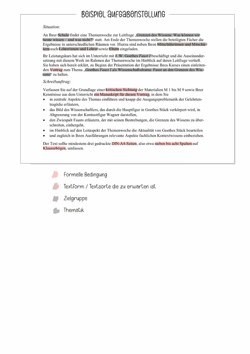 materialglectatztes Schreiben
Verfassen eines Textes mit Bezug auf verschiedene Quellen / Materialien
1 Aufgabenstellung erfassen
5.
2 Mater