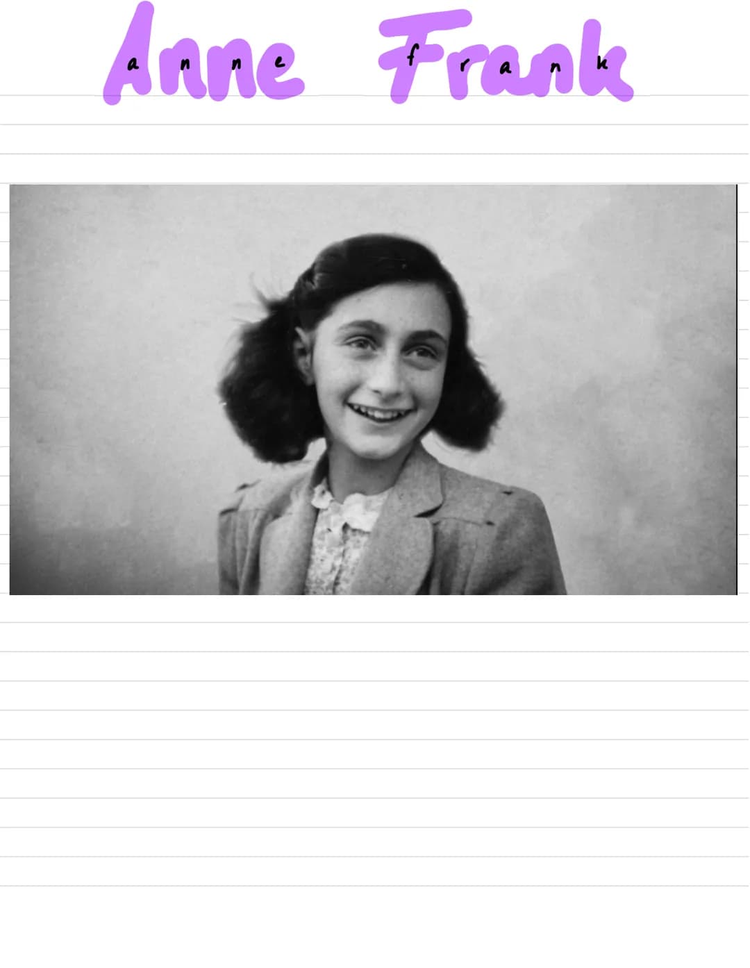 Anne Frank Allgemeine
→ Versteck
→ Leben im Haus
→ Tagebuch
→ Verrat
Infos
→ KZ
→ Anne Frank Gedenkorte
→ Quellen
Anne Frank
Gliederving → N