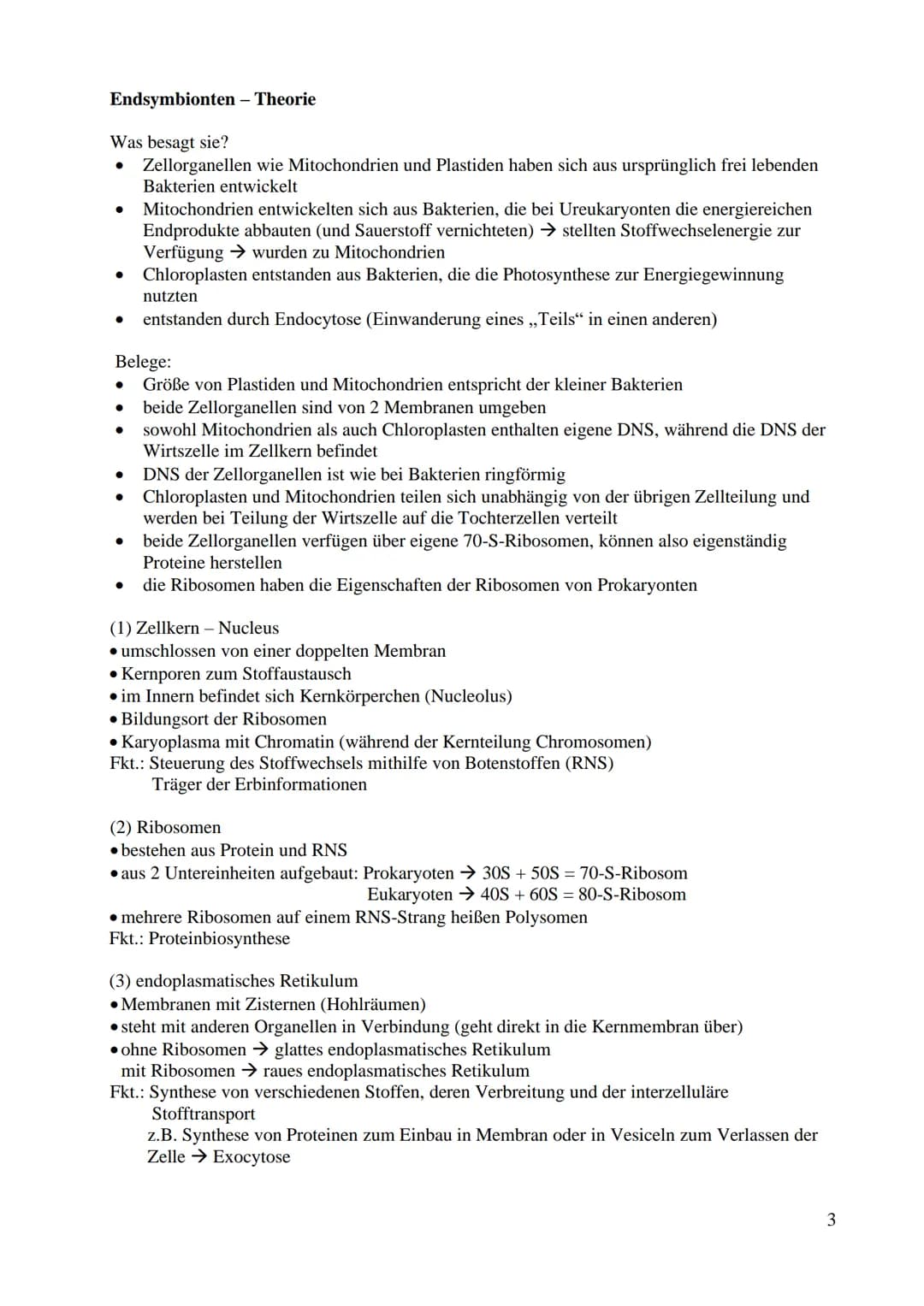Bau und Funktion der Prozyte (Prokaryot)
● dazu gehören Bakterien und Blaualgen
kein echter Zellkern
keine Gliederung in Kompartimente/Organ