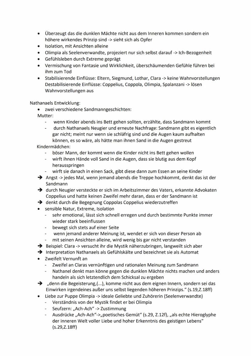 2. Klausur Deutsch - Der Sandmann
von Ernst Theodor Amadeus Hoffmann
→ aus dem Jahre 1816, im Erzählzyklus Nachtstücke erschienen
Aufbau:
➜ 