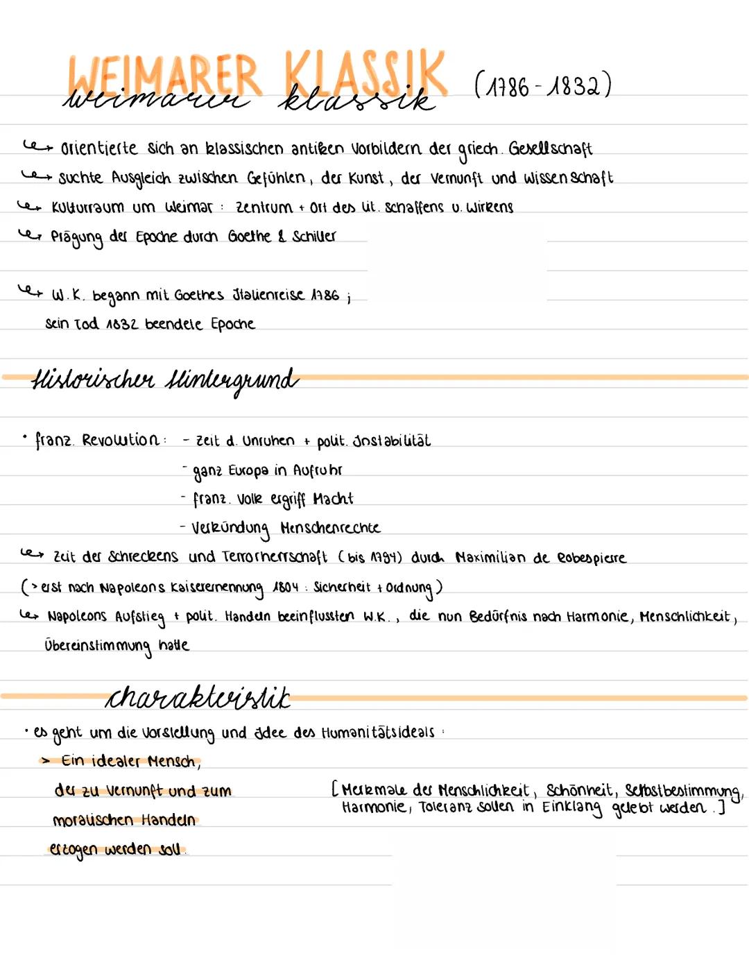 # WEIMARER KLASSIK (1786-1832)
weimarer

- orientierte sich an klassischen antiken Vorbildern der griech. Gesellschaft
- suchte Ausgleich zw