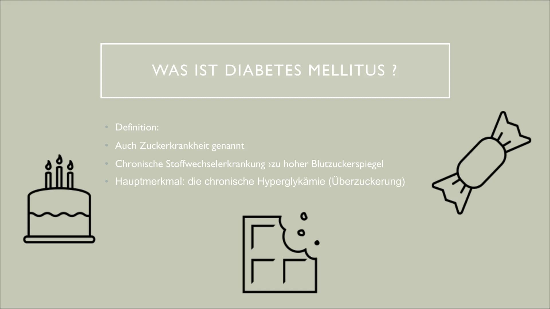 DIABETES MELLITUS
Von Fiona und Ceyda ●
Bedeutung und Geschichte
• Was ist Diabetes mellitus ?
Wie erkennt man, dass man Diabetes hat ?
Was 
