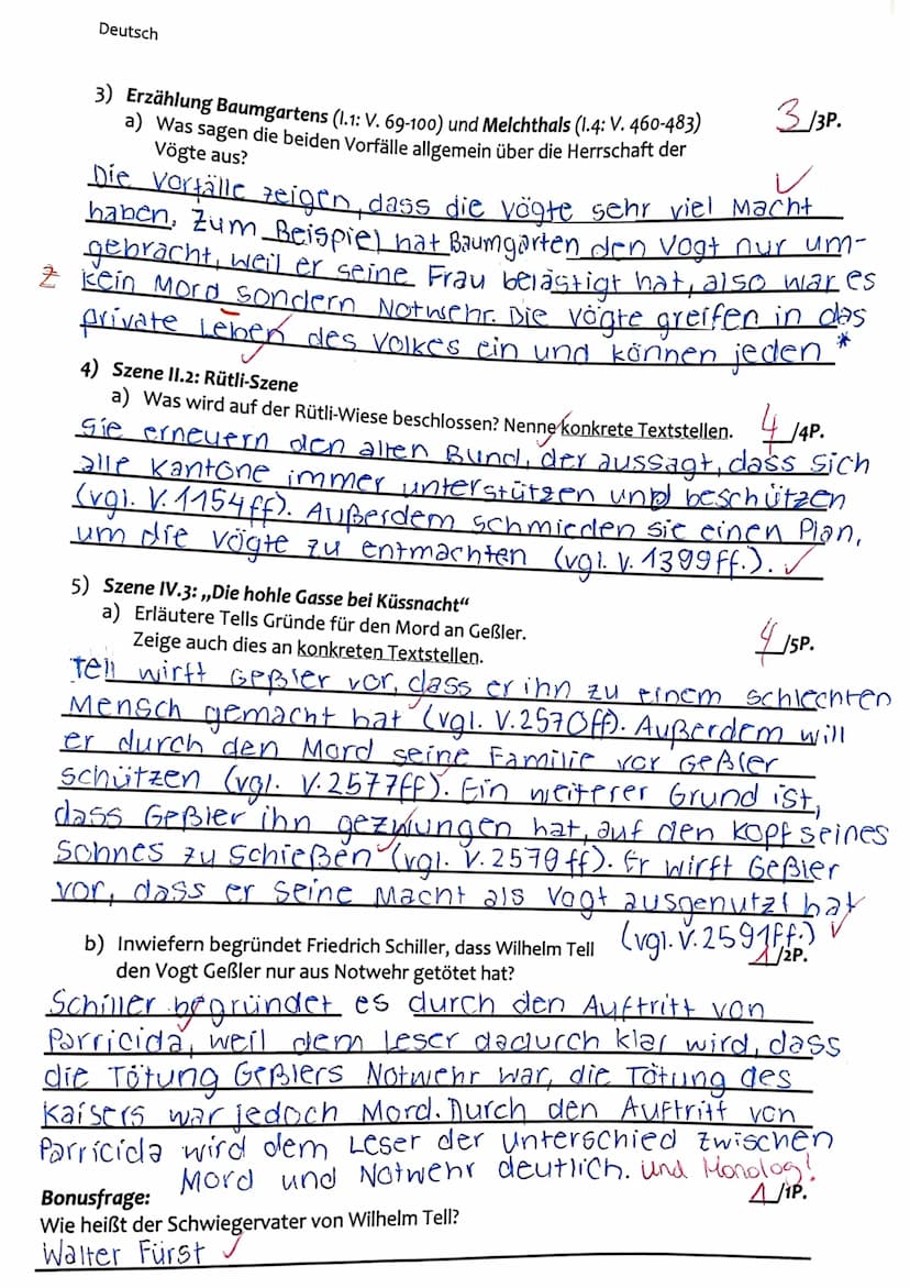 Deutsch
Klassenarbeit Nr. 4
Thema: Friedrich Schiller-,,Wilhelm Tell"
1) Beschreibe in einer Art Basissatz, wovon das Drama ,,Wilhelm Tell" 
