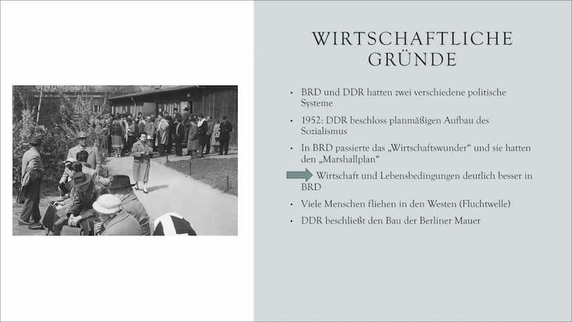 DER BAU
DER
BERLINER
MAUER
Eine Präsentation von
Laura und Emely
Lilli, INHALTS-
VERZEICH
NIS
Die Fluchtwelle
• Politische Gründe
●
●
●
●
●
