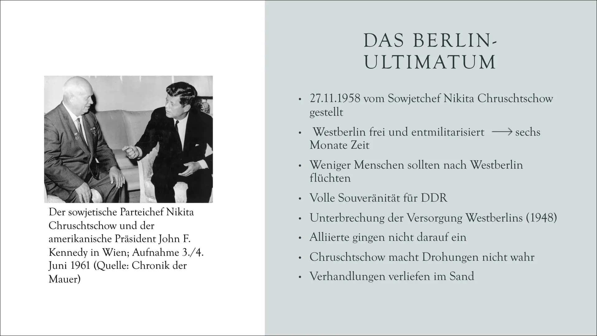 DER BAU
DER
BERLINER
MAUER
Eine Präsentation von
Laura und Emely
Lilli, INHALTS-
VERZEICH
NIS
Die Fluchtwelle
• Politische Gründe
●
●
●
●
●
