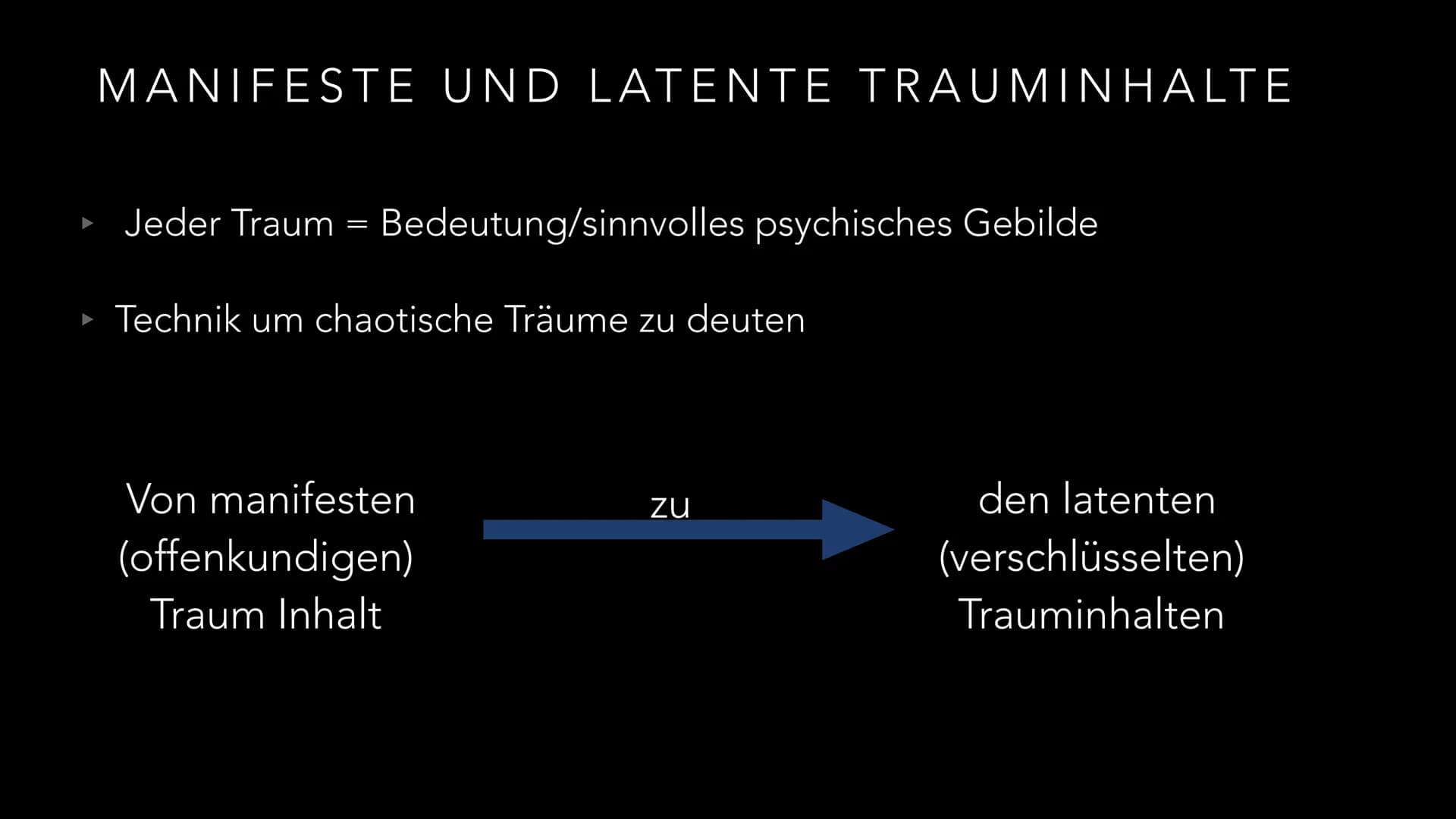 TRAUMDEUTUNG
SIGMUND FREUD ERSTER GEDANKE
X DEFINITION
▸ Schlaf: Ruhezustand des Körpers, in dem das Bewusstsein ausgeschaltet ist
(viele Kö