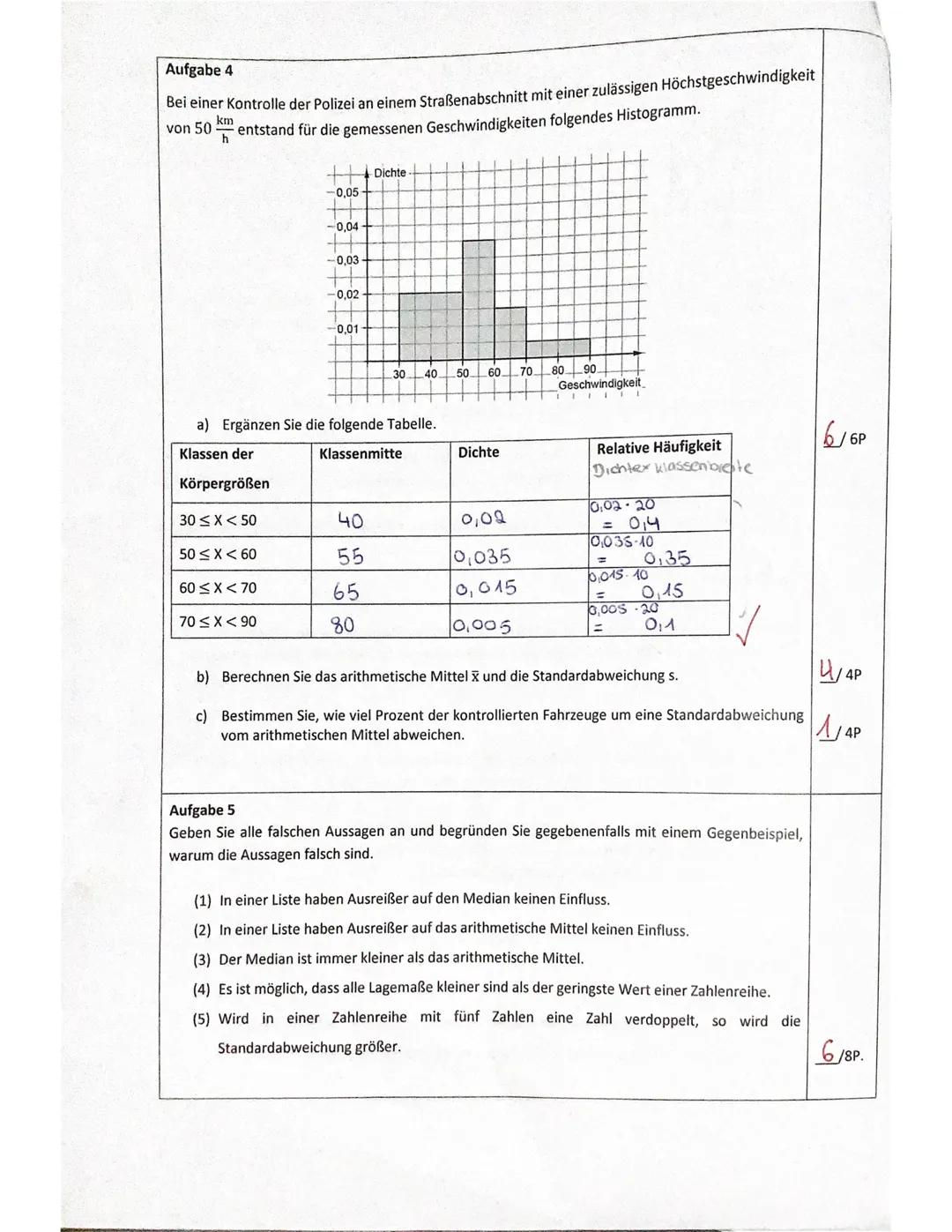 Klassenarbeit Nr. 1
Max
8
Hinweis: Ihre Lösungen müssen nachvollziehbar und ordentlich dargestellt werden. Richten Sie auf jedem
Blatt einen