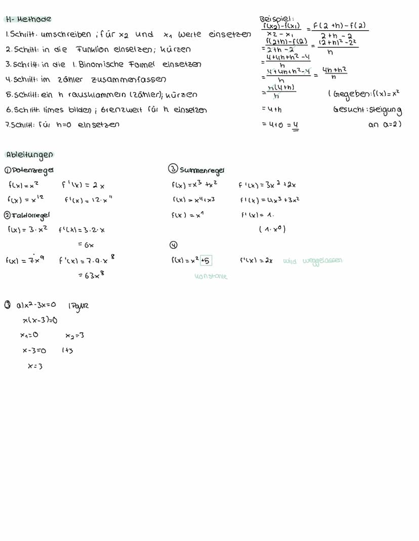 Mathe Klausur
Durchschnittliche Anderungsrate
geometrisch:
'Steigung der Geraden durch
Punkte und des Graphen
→Anderungsrate im Intervall
Pl