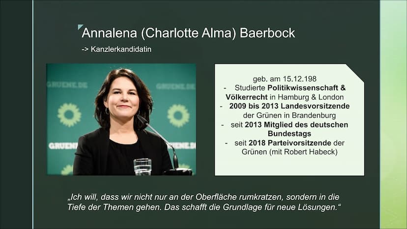 Franka Hahn, Medea Will,
Sarah Brell - Q1b
..Deutschland: alles ist drin“
Bündnis 90
Die Grünen
- seit 1983 - Verkehr
▪ Vision Zero: Tempoli