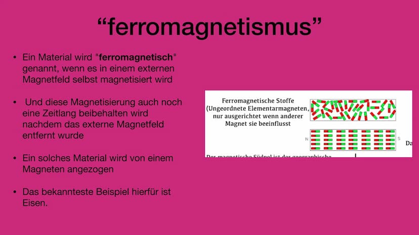 Grundlagen des Magnetismus • Was ist Magnetismus?
Ferromagnetismus
• Wie funktioniert Magnetismus?
Magnetfelder
Magnetischer Nord- und Südpo
