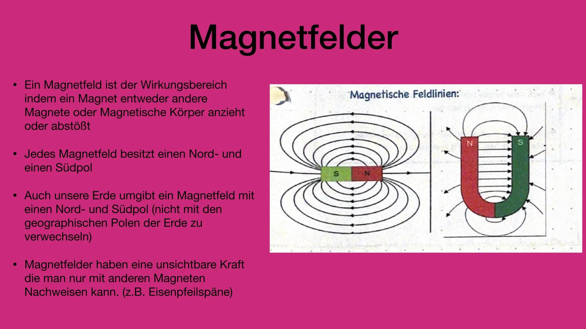 Grundlagen des Magnetismus • Was ist Magnetismus?
Ferromagnetismus
• Wie funktioniert Magnetismus?
Magnetfelder
Magnetischer Nord- und Südpo