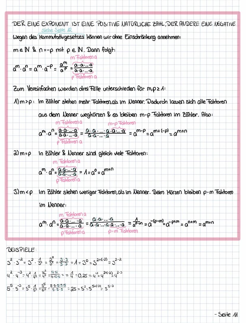 Multiplizieren von Potenzen mit gleicher Basis
POTENZGESETZ NR. 1.
Die erste Potenzregel wird verwendet, wenn zwei Potenzen miteinander mult