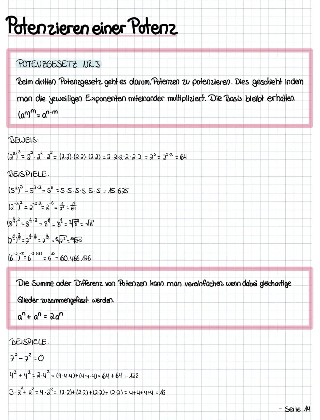 Multiplizieren von Potenzen mit gleicher Basis
POTENZGESETZ NR. 1.
Die erste Potenzregel wird verwendet, wenn zwei Potenzen miteinander mult