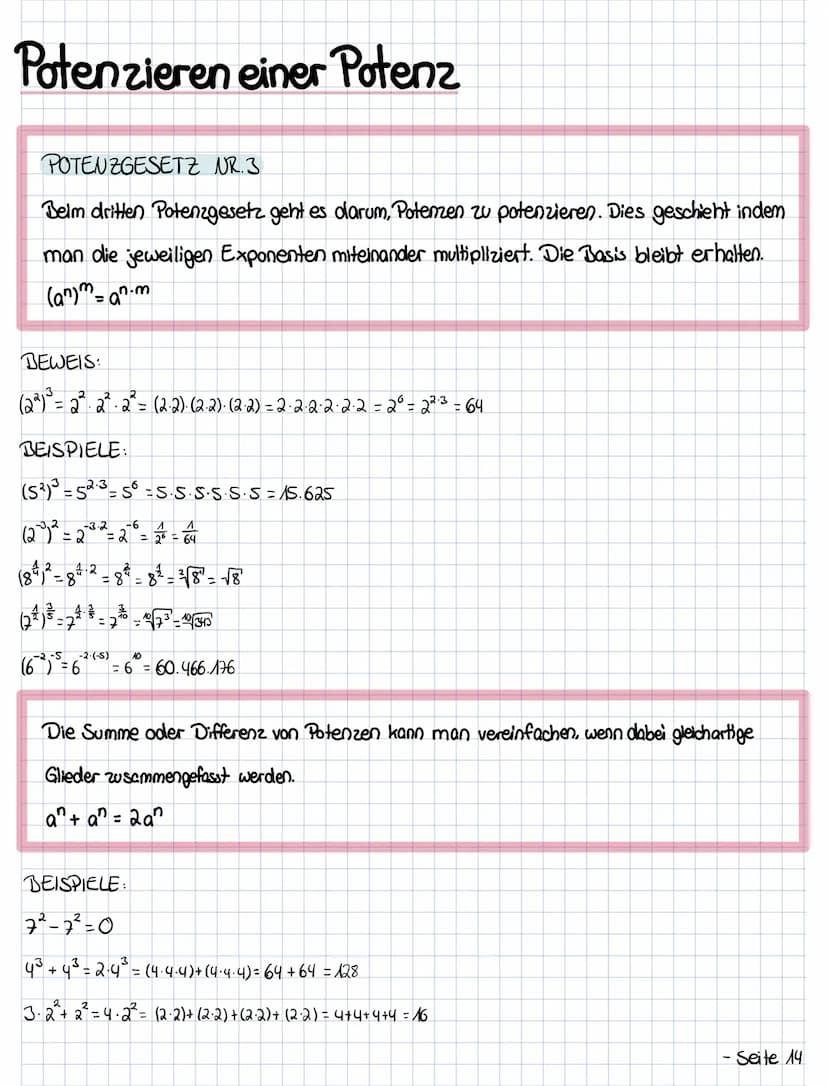 Multiplizieren von Potenzen mit gleicher Basis
POTENZGESETZ NR. 1.
Die erste Potenzregel wird verwendet, wenn zwei Potenzen miteinander mult