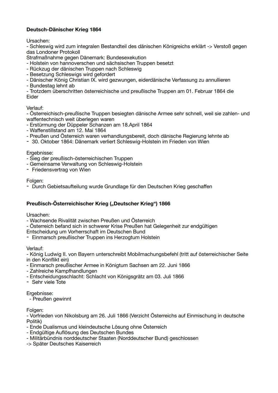 # Deutsch-Dänischer Krieg 1864

Ursachen:
- Schleswig wird zum integralen Bestandteil des dänischen Königreichs erklärt -> Verstoß gegen
das