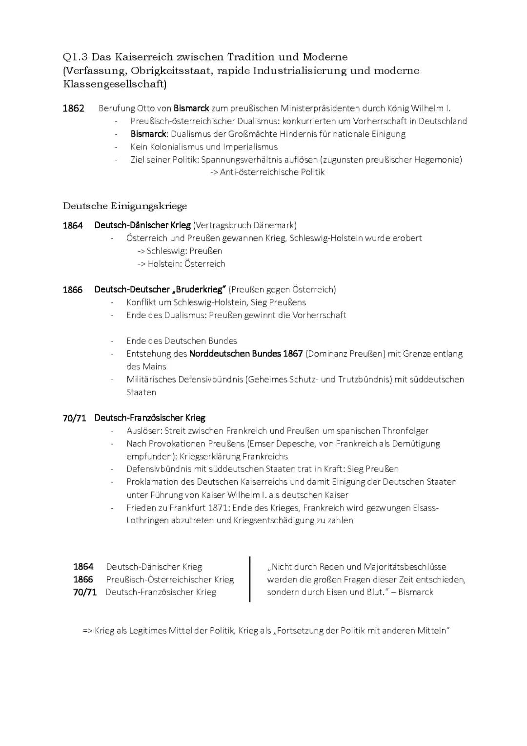 Geschichte Abitur (Kaiserreich)
