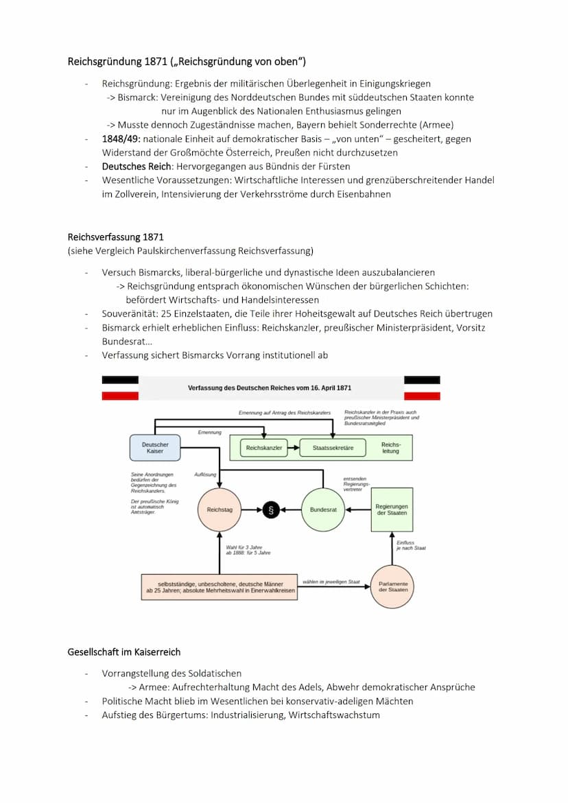Q1.3 Das Kaiserreich zwischen Tradition und Moderne
(Verfassung, Obrigkeitsstaat, rapide Industrialisierung und moderne
Klassengesellschaft)