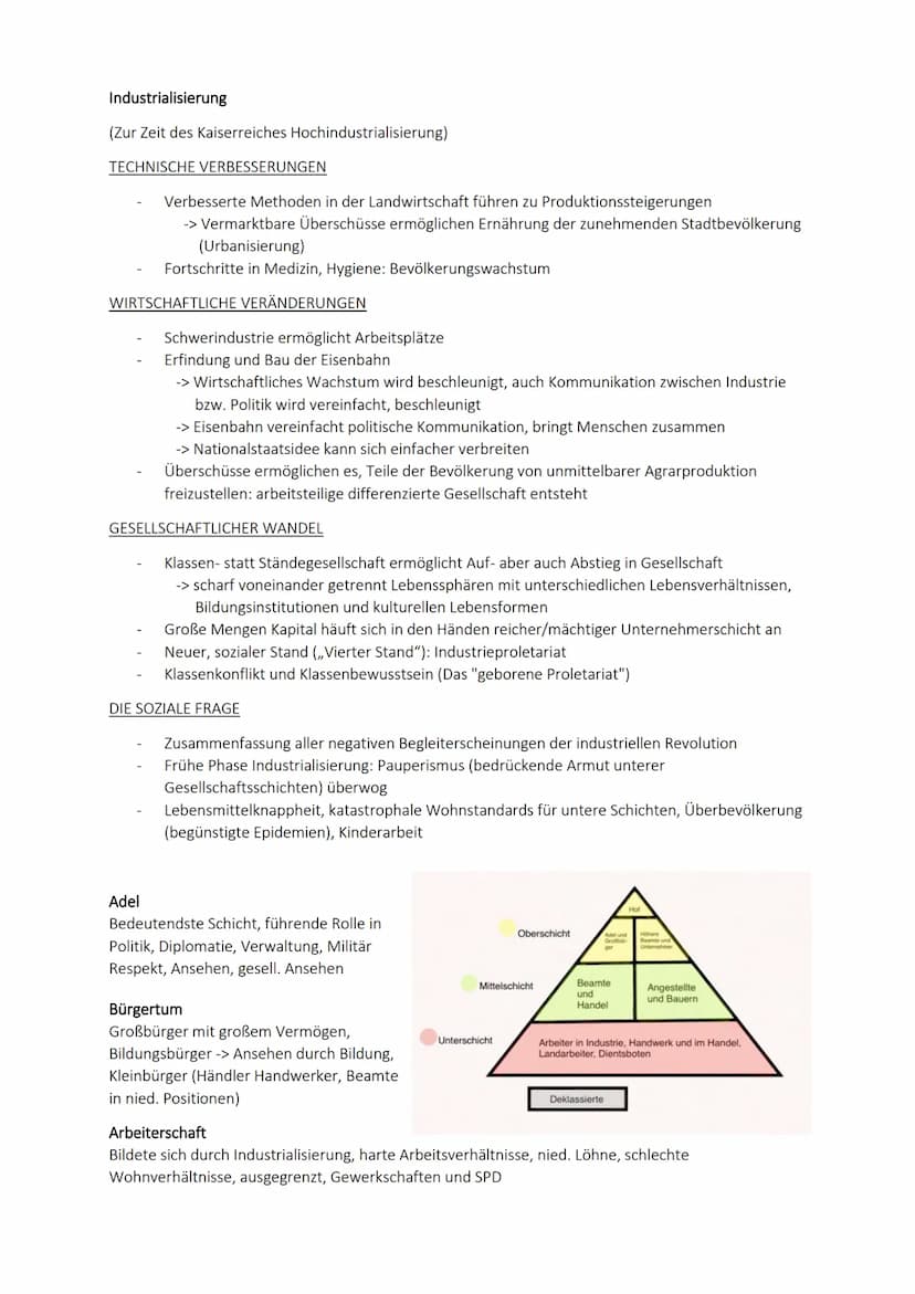 Q1.3 Das Kaiserreich zwischen Tradition und Moderne
(Verfassung, Obrigkeitsstaat, rapide Industrialisierung und moderne
Klassengesellschaft)