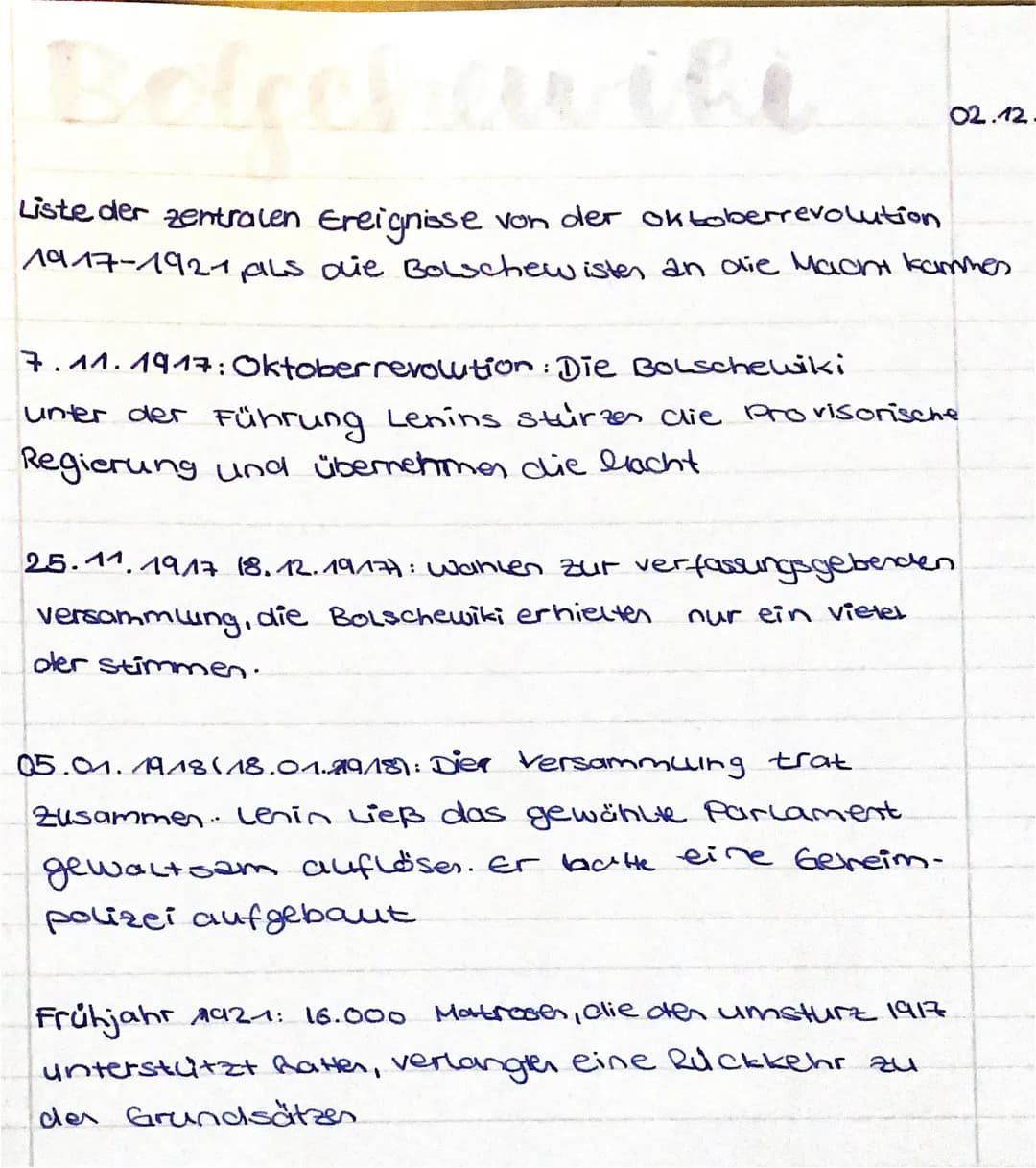 Boljchewiki
Liste der zentralen Ereignisse von der oktoberrevolution
1917-1921, ALS die Bolschew isten an die Machi kammer
7.11.1917: Oktobe