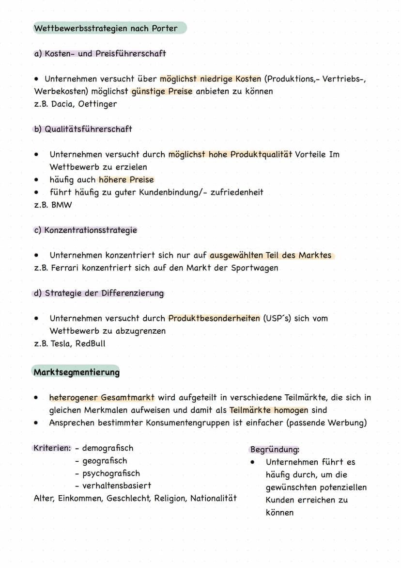 ●
Marktbedingungen die das unternehmerische Handeln beeinflussen:
Marketing ist die konzeptionelle Ausrichtung aller Unternehmensaktivitäten