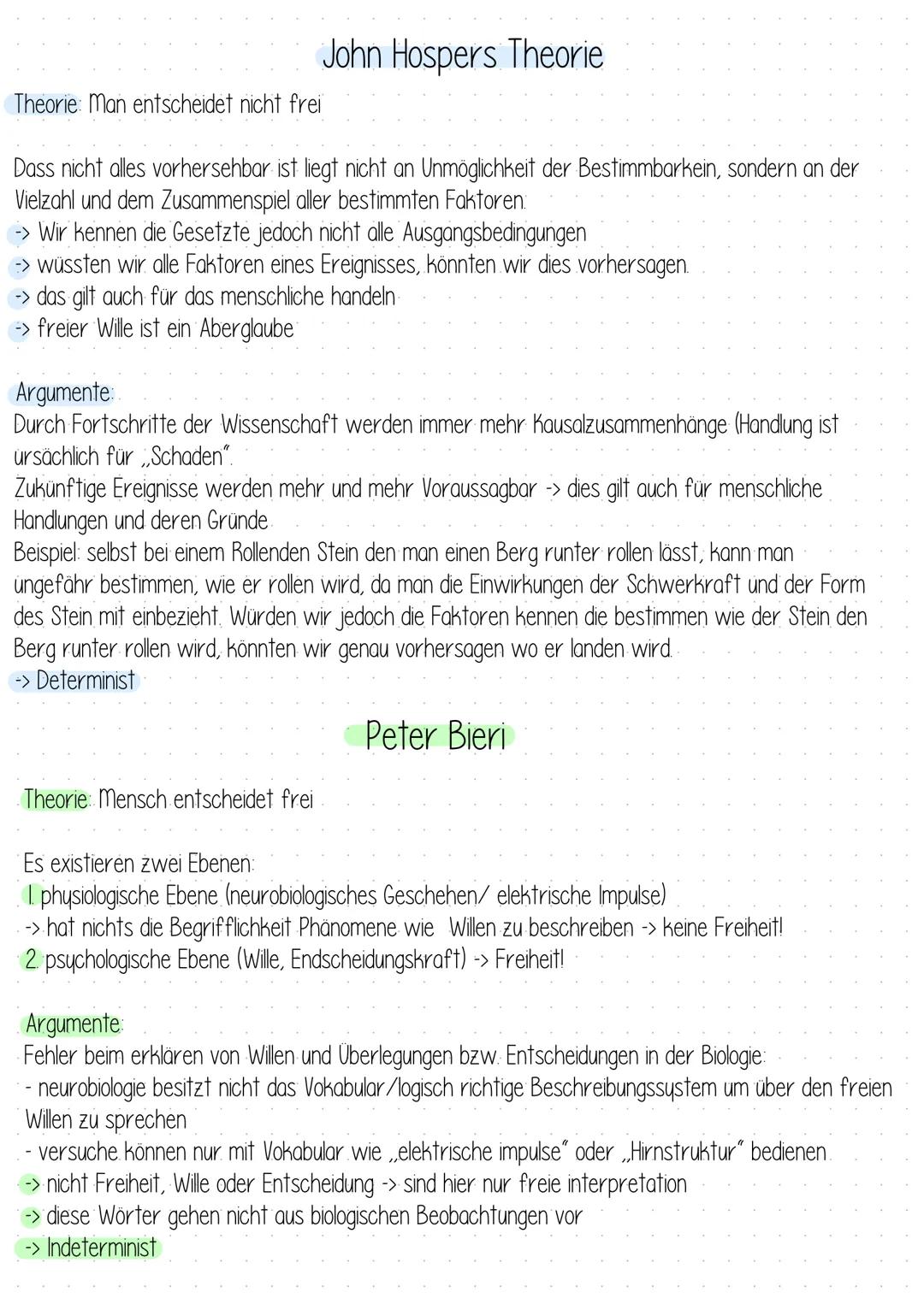 Michael Pauen Theorie
Theorie: Man entscheidet nicht Frei
Der Mensch ist an innere und äußere Zwänge gebunden (Erwartungen, Freunde, Familie