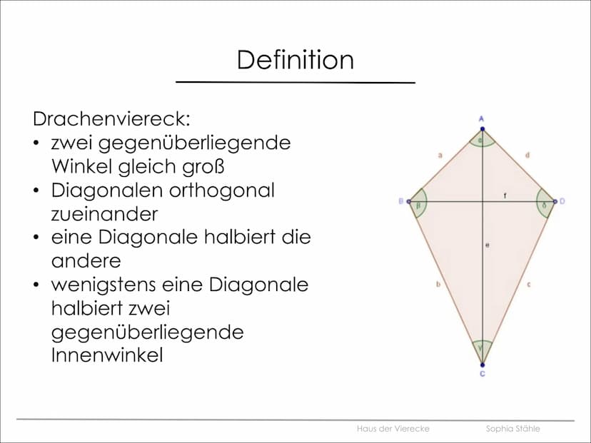  JIUIUIU
Haus der Vierecke
Sophia Stähle
101010
101010 Gliederung
●
Definitionen der
unterschiedlichen
Vierecke
• Das Haus der Vierecke
- Wa