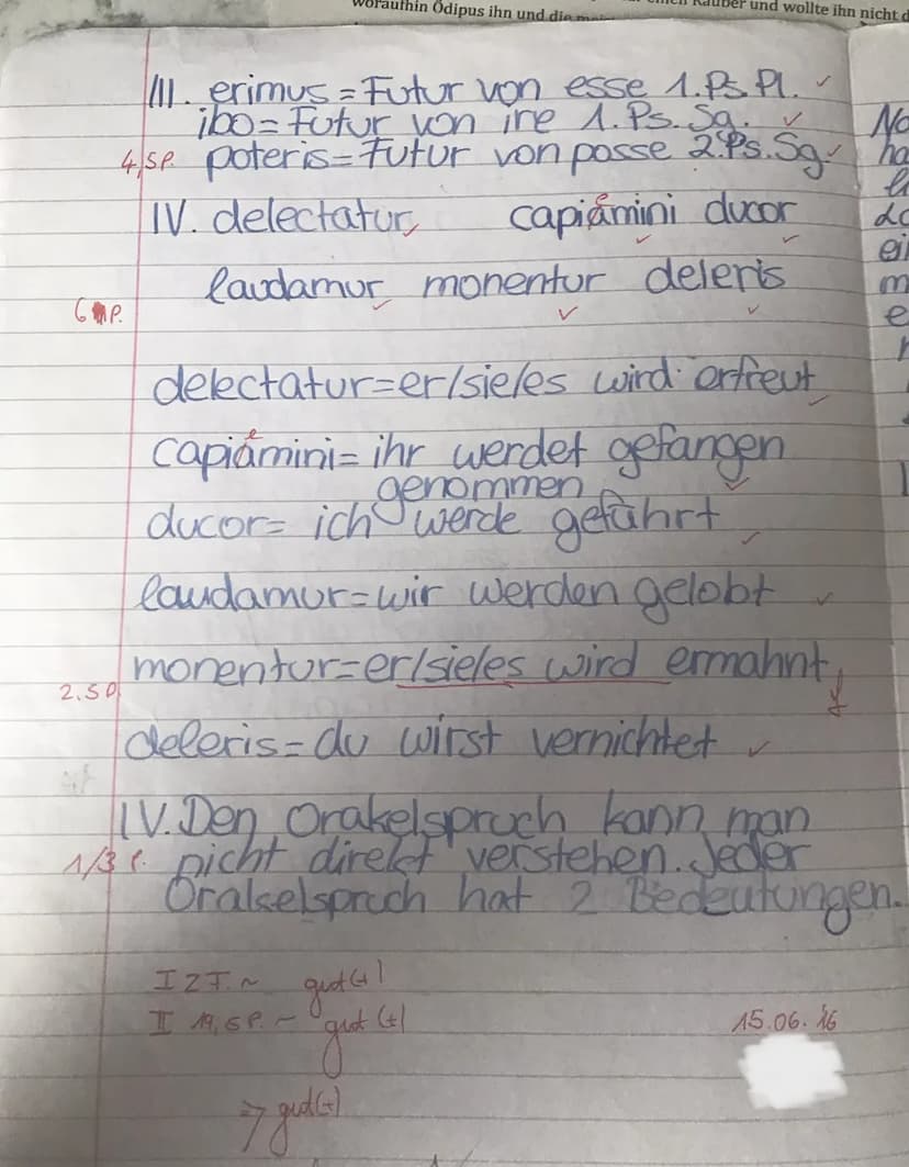 1
Laios, der König von Theben, suchte einst das Orakel von Delphi auf:
Postquam Laios templum Apollonis intravit, ad Pythiam dixit: „Audi
su