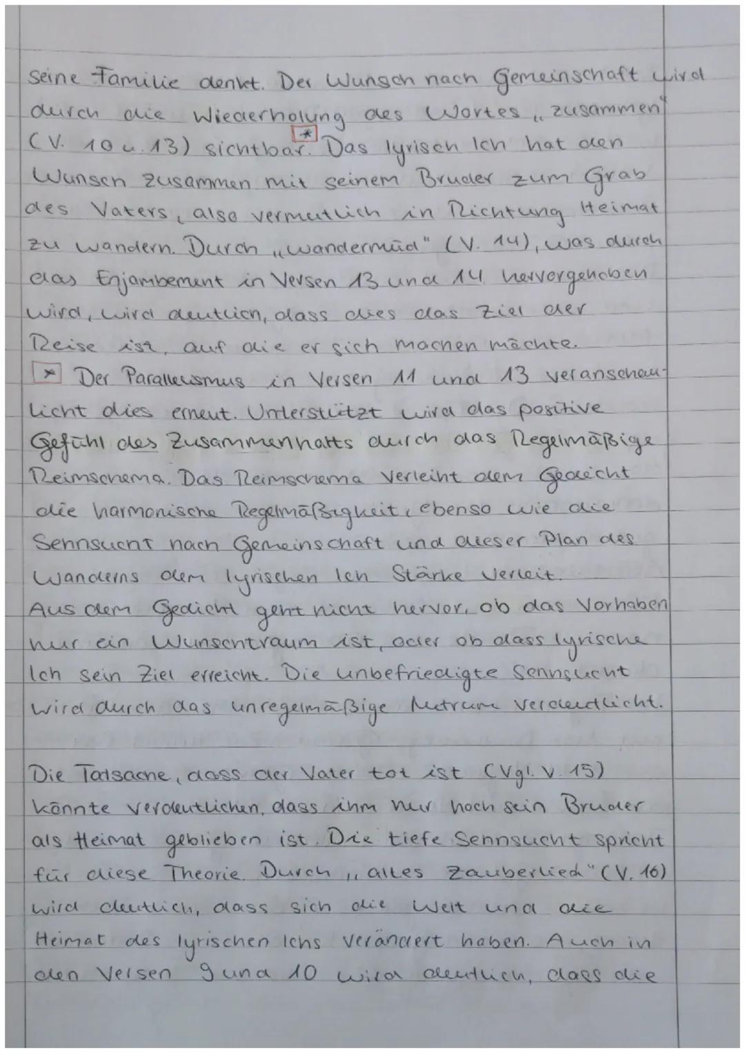 Gedientanalyse Heimweh

Das Gedicht, Heimuwen" wurace 1841 von Joseph
Von Eichendorff geschrieben. Es thematisiert
die Sehnsucht nach Famili