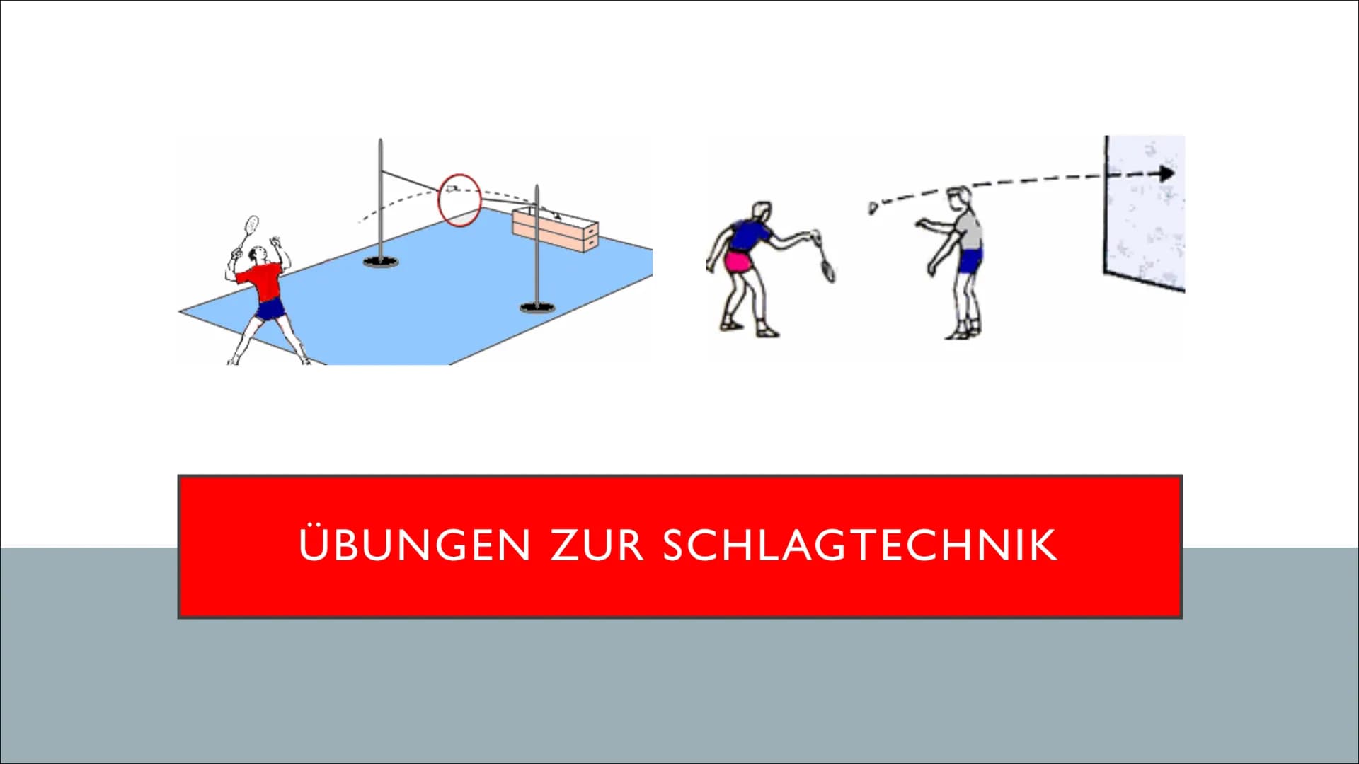 BADMINTON
AUFSCHLAG
BADMINTON
SPORT Schlagtechnik -Aufschlag
Inhaltüberschicht
1. Vorstellung der Schlagtechnik
2. Anwendung im Spiel (Ziel 