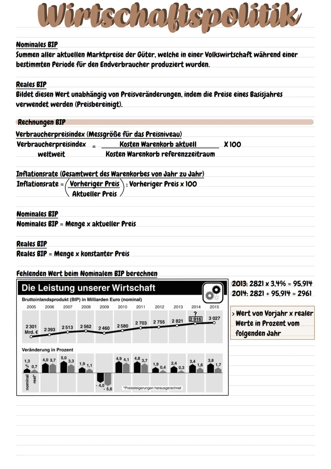Wirtschaftspolitik
Unter der Wirtschaftspolitik versteht man die Gesamtheit der Maßnahmen, mit denen der Staat
regelnd und gestaltend, durch
