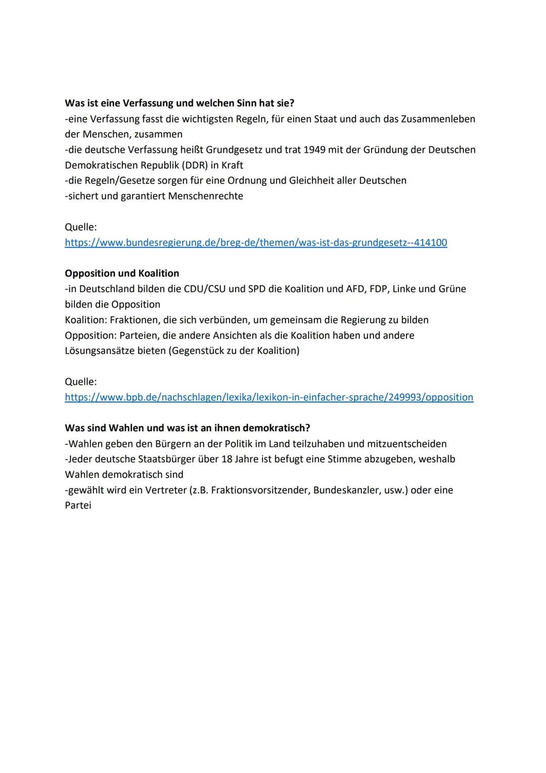 Was ist eine direkte/direkte Demokratie und welche Vor-/ und Nachteile hat sie?
Indirekte Demokratie:
-das Volk wählt Vertreter, die stellve
