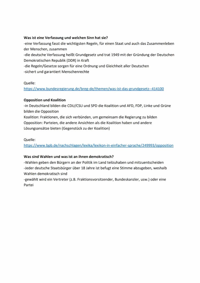 Was ist eine direkte/direkte Demokratie und welche Vor-/ und Nachteile hat sie?
Indirekte Demokratie:
-das Volk wählt Vertreter, die stellve