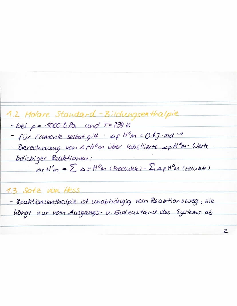CHEMIE
I. THERMODYNAMIK
1.1 Reaktionswärme Or, Innere Energie U, Enthalpie H
- innere Energie (U) → Summe celler möglichen Energiearten eine