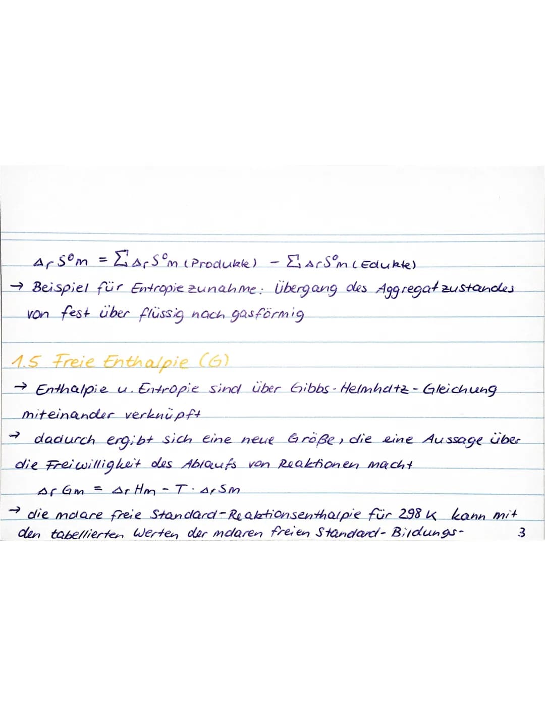 CHEMIE
I. THERMODYNAMIK
1.1 Reaktionswärme Or, Innere Energie U, Enthalpie H
- innere Energie (U) → Summe celler möglichen Energiearten eine