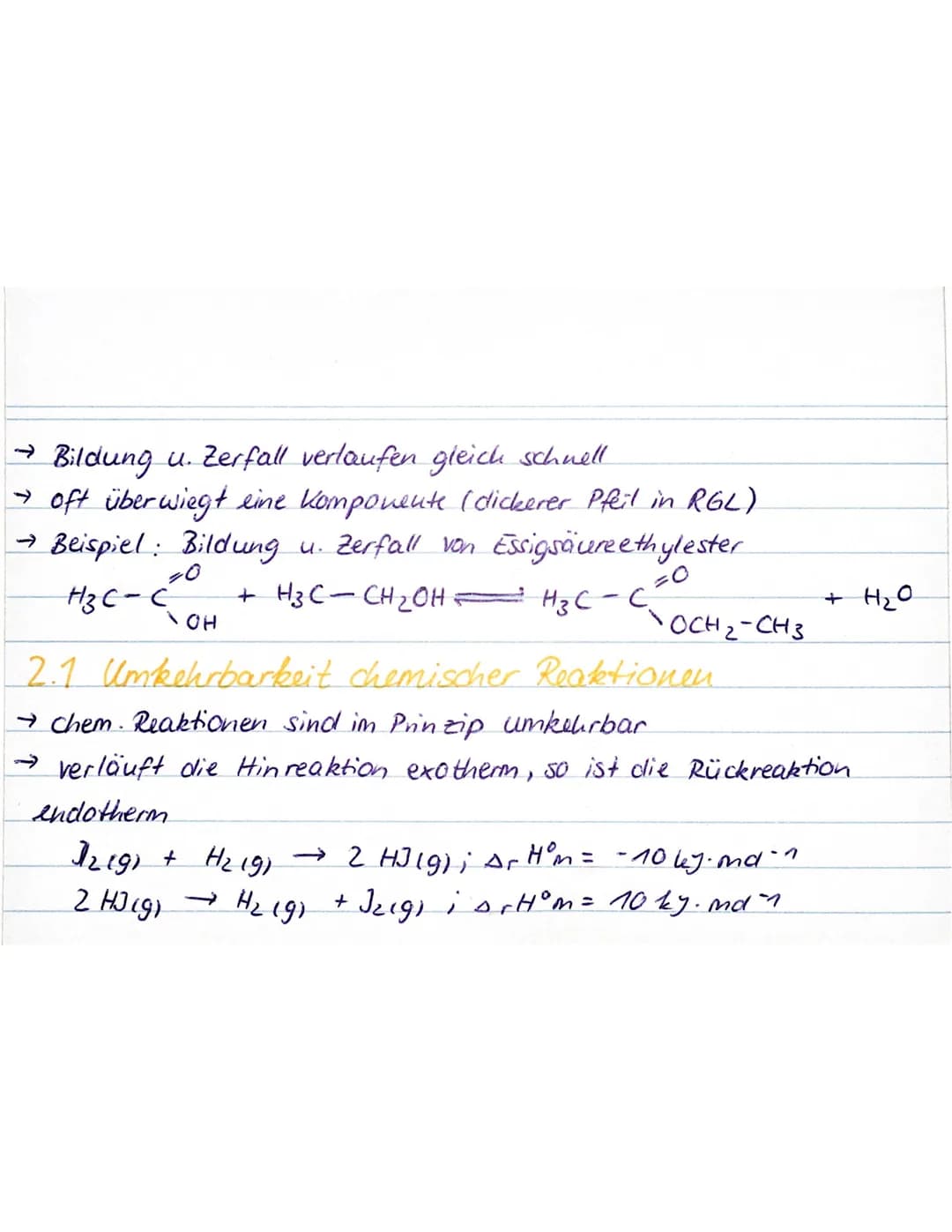 CHEMIE
I. THERMODYNAMIK
1.1 Reaktionswärme Or, Innere Energie U, Enthalpie H
- innere Energie (U) → Summe celler möglichen Energiearten eine