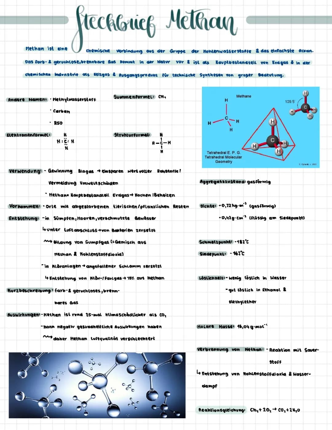 Steckbrief Methan 