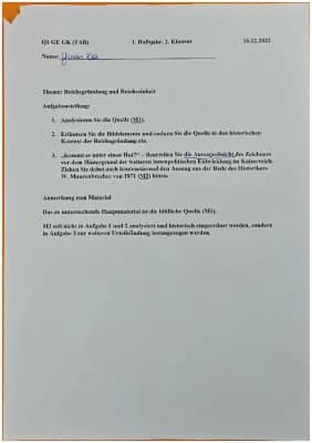 Know Geschichte Klausur Kaiserreich Karikaturanalyse "Deutschlands Zukunft" (Pickelhaube) + Innenpolitik thumbnail