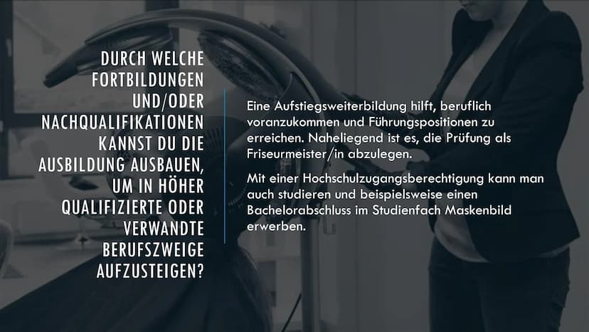 I
PRÄSENTATION ZUM BERUF FRISEUR
Von Annalie Infos zum Beruf Friseur
Welche Tätigkeiten werden ausgeübt?:
Friseure beraten ihre Kunden bei d