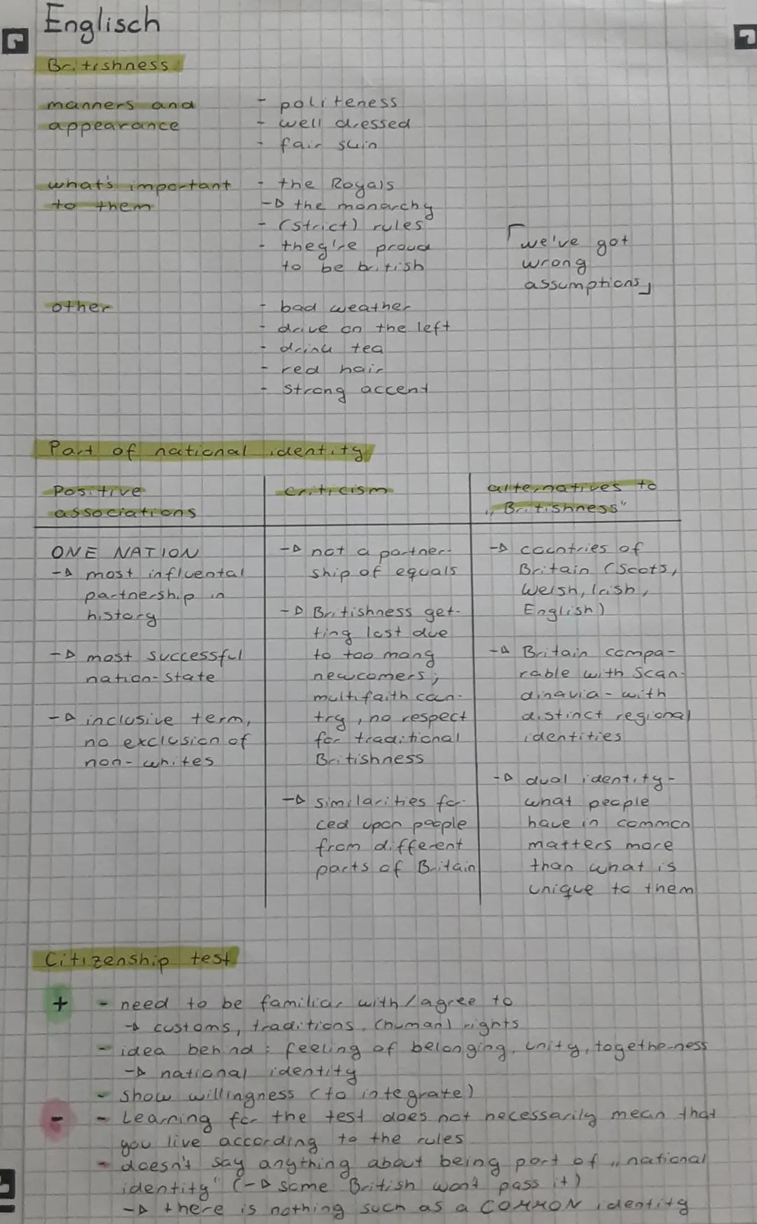 # Englisch
Britishness
manners and
appearance
- politeness
- well dressed
- fair skin
what's important
to them
- the Royals
- the monarchy
-