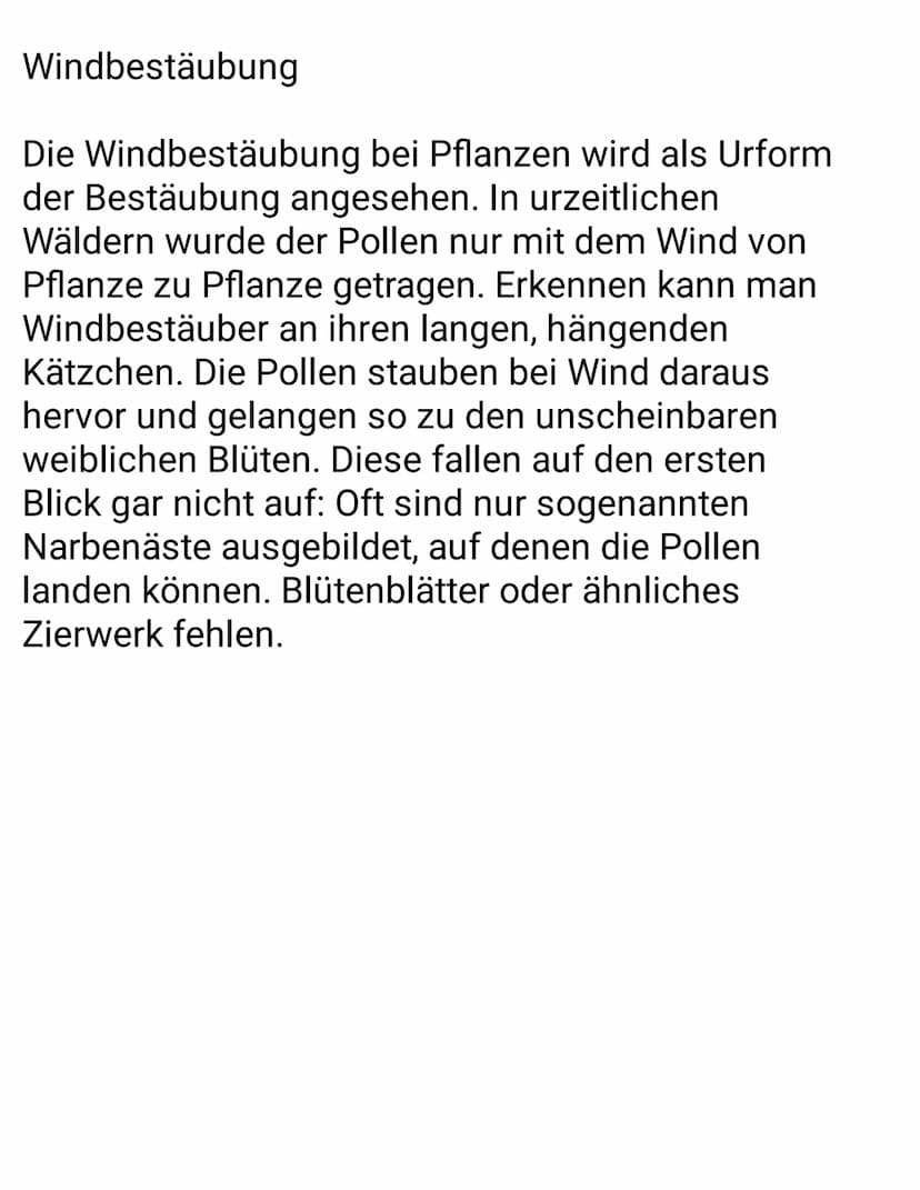 Was versteht man unter Bestäubung?
Den Vorgang der Übertragung von Pollen auf die
Narbe oder die Samenanlage nennt man
Bestäubung. Hier komm