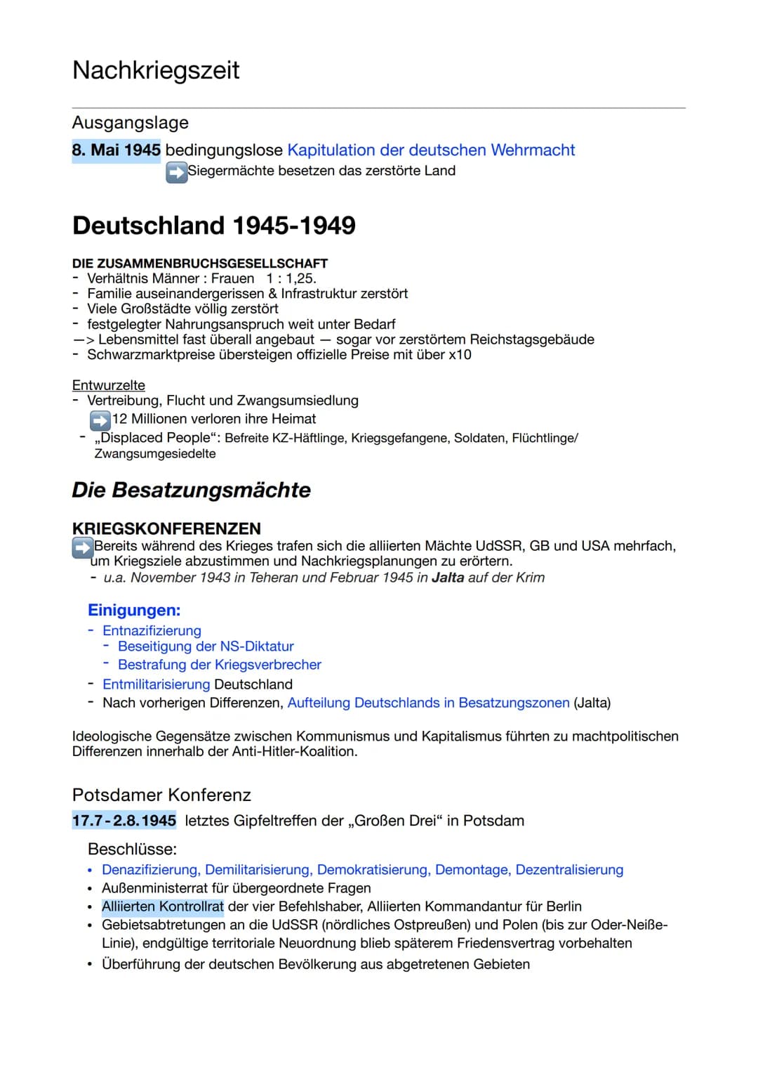 NS-Zeit
VORABIKLAUSUR
Weimarer Republik
Nachkriegszeit
Beginn der Weimarer Republik
- Die ,,Oberste Heeresleitung" (Hindenburg, Ludendorff) 