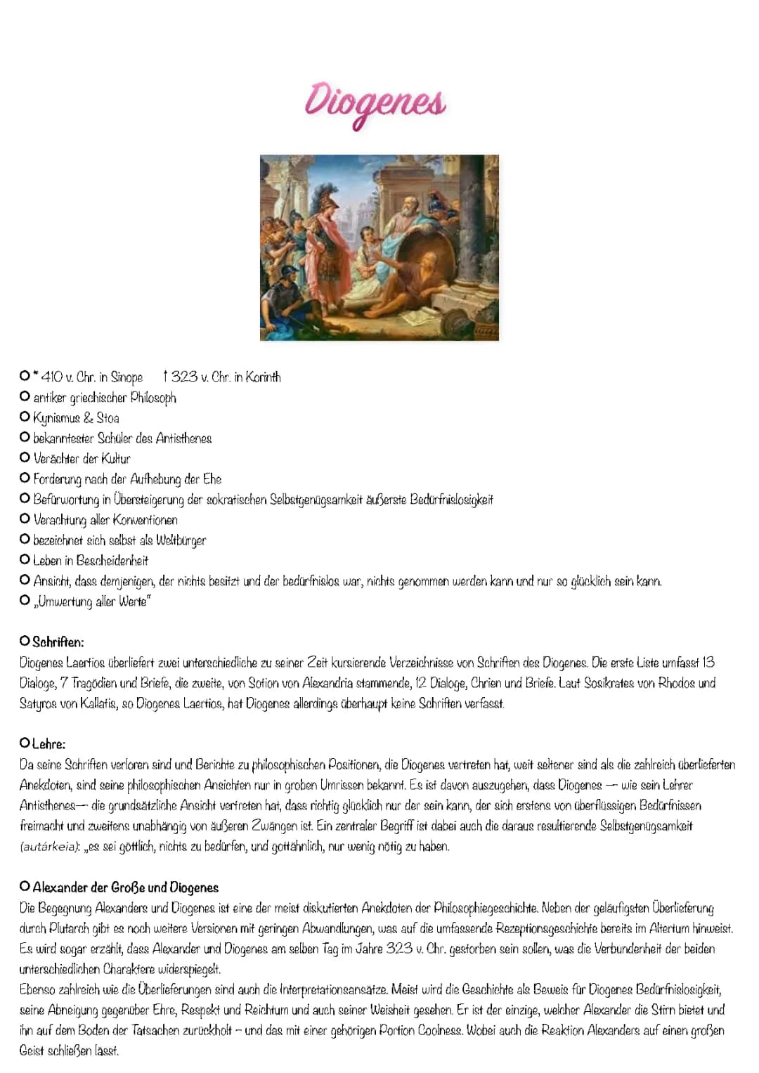 Diogenes für Kinder erklärt: Leben, Zitate und lustige Anekdoten