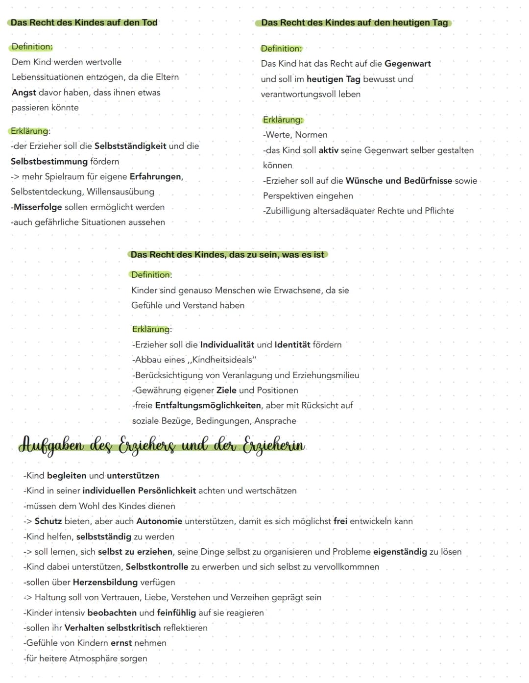 Korczak
Bild des Kindes
-Kinder sind Subjekte mit einer unantastbaren Würde und mit eigenen Rechten
-Kind als vollständiges und eigenständig