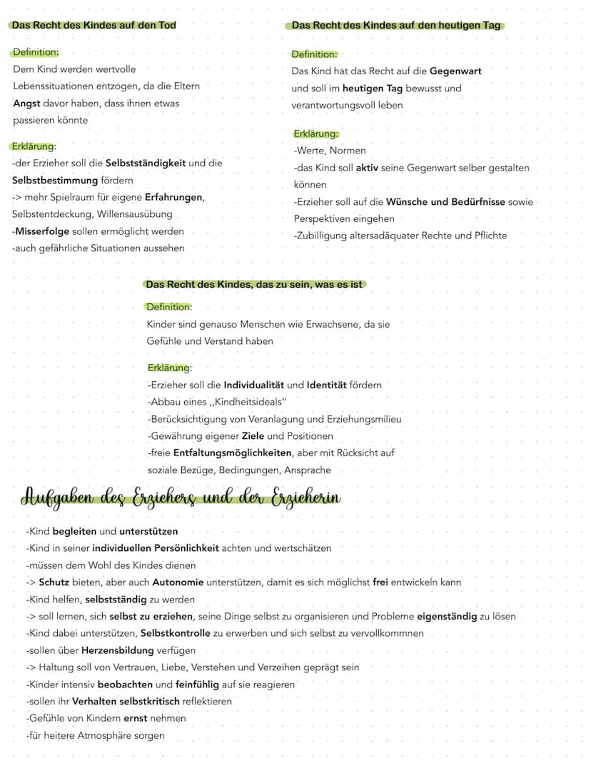 Korczak
Bild des Kindes
-Kinder sind Subjekte mit einer unantastbaren Würde und mit eigenen Rechten
-Kind als vollständiges und eigenständig