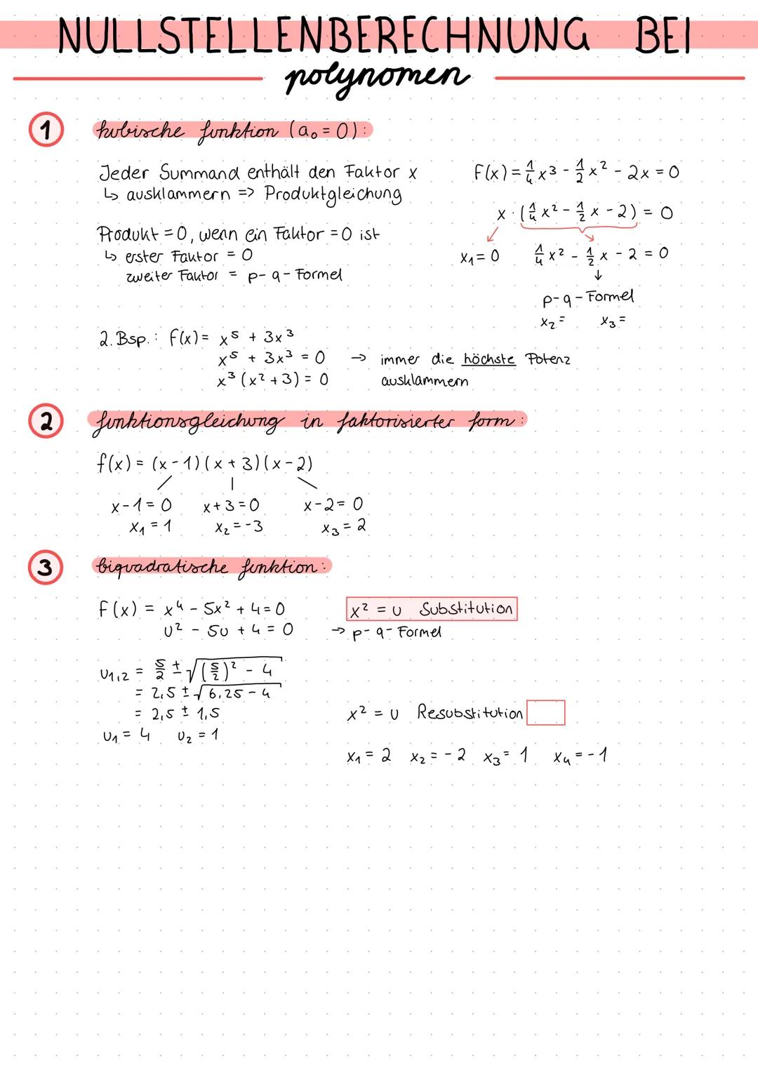 BASICS GANZRATIONALE FUNKTIONEN
1 definitions- und wertemenge:
Eine Funktion f(x) ordnet jedem x-Wert genau einen y-Wert zu.
x-Werte Definit